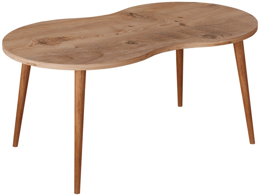 VCM NORDIC Barilo Couchtisch, mit abgerundeten Kanten – Naturholz (90x41)