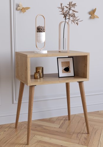 VCM NORDIC Singol M nattbord, m. 1 pent rom - naturlig tre (45x30)