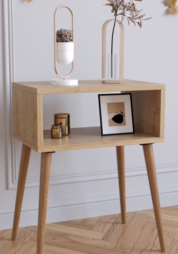 VCM NORDIC Singol M nattbord, m. 1 pent rom - naturlig tre (45x30)