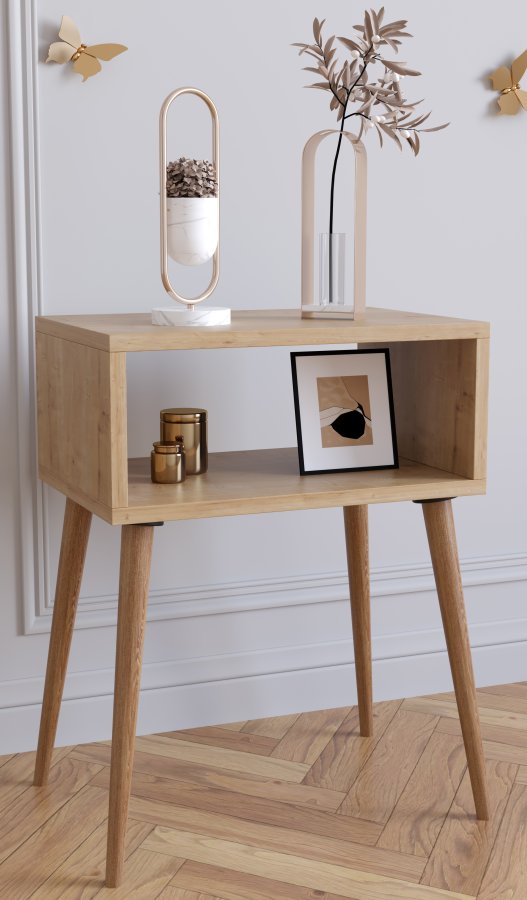 VCM NORDIC Singol M nattbord, m. 1 pent rom - naturlig tre (45x30)