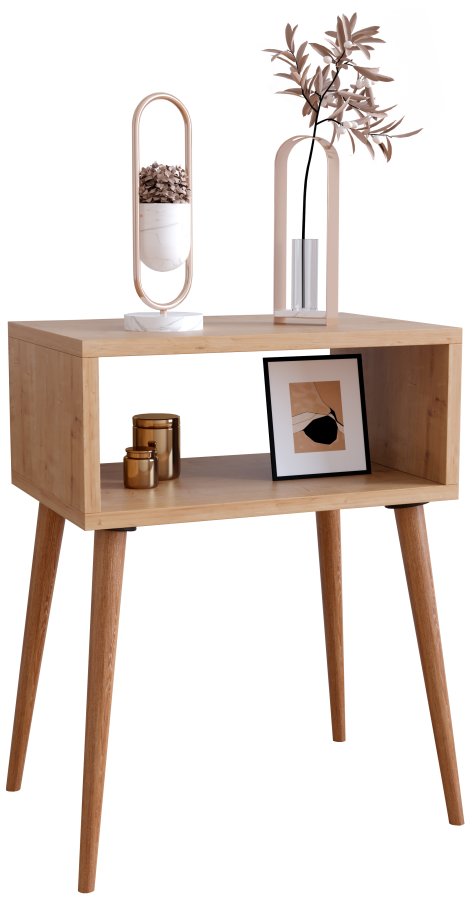 VCM NORDIC Singol M nattbord, m. 1 pent rom - naturlig tre (45x30)