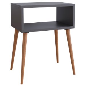 VCM NORDIC Singol M sengebord, m. 1 bent rum - antracitgr og natur tr (45x30)