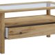 VCM NORDIC Lingis L Couchtisch, m. 1 Schublade - Glas und Naturholz (90x53,5)