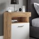 VCM NORDIC Slepal M Nachttisch, m. 1 Tür, 1 Fach, 1 Ablage - Weiß und Naturholz (45x39)