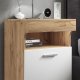 VCM NORDIC Slepal M Nachttisch, m. 1 Tür, 1 Fach, 1 Ablage - Weiß und Naturholz (45x39)