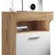VCM NORDIC Slepal M Nachttisch, m. 1 Tür, 1 Fach, 1 Ablage - Weiß und Naturholz (45x39)