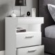 VCM NORDIC Slepal L nattbord, m. 1 rom, 2 skuffer - hvitt tre (45x39)