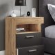 VCM NORDIC Slepal L Nachttisch, m. 1 Fach, 2 Schubladen - Weiß und Naturholz (45x39)