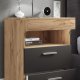 VCM NORDIC Slepal L Nachttisch, m. 1 Fach, 2 Schubladen - Weiß und Naturholz (45x39)