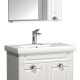 VCM NORDIC Casalo L 3-teilige Spüle, mit Spiegelschrank, Keramikwaschbecken, 3 Türen - Melamin weiß