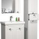 VCM NORDIC Casalo L 4-teiliger Waschtisch, m. Spiegelschrank, Waschtisch, 2 Schränke - Melamin weiß