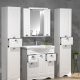 VCM NORDIC Casalo XL 5-teilig Waschbecken, mit Spiegelschrank, Waschtisch, 3 Unterschränke - Melamin weiß