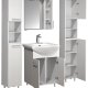 VCM NORDIC Silora L 5-delt servant, m. speilskap, vask, 3 skap - hvit melamin
