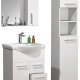 VCM NORDIC Lisalo L 4-delat tvättställ, m. spegelskp, handfat, 2 skp - vit melamin