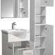VCM NORDIC Lisalo L 4-delat tvättställ, m. spegelskp, handfat, 2 skp - vit melamin