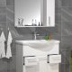 VCM NORDIC Lisalo XL 3-delt vask, m. speilskap, keramisk vask, 4 drer - hvit melamin