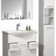 VCM NORDIC Lisalo XL 4-delt servant, m. speilskap, vask, 2 skap - hvit melamin