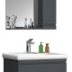 VCM NORDIC Silora L 3-delt vask, m. speilskap, vask, 2 skuffer - antrasittgr melamin