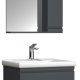 VCM NORDIC Silora L 3-delt vask, m. speilskap, vask, 2 skuffer - antrasittgr melamin