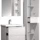 VCM NORDIC Silora L 4-delt servant, m. speilskap, vask, 2 skap - hvit melamin