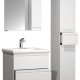 VCM NORDIC Silora L 4-delt servant, m. speilskap, vask, 2 skap - hvit melamin