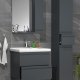VCM NORDIC Silora L 4-delt servant, m. speilskap, vask, 2 skap - antrasittgr melamin