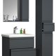 VCM NORDIC Silora L 4-delt servant, m. speilskap, vask, 2 skap - antrasittgr melamin