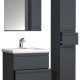 VCM NORDIC Silora L 4-delt servant, m. speilskap, vask, 2 skap - antrasittgr melamin