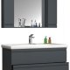 VCM NORDIC Silora XL 3-delt servant, m. speilskap, vask, 2 skuffer - antrasittgr melamin