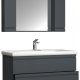 VCM NORDIC Silora XL 3-delt servant, m. speilskap, vask, 2 skuffer - antrasittgr melamin
