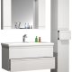 VCM NORDIC Silora XL 4-delt servant, m. speilskap, vask, 2 skap - hvit melamin
