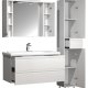 VCM NORDIC Silora XL 4-delt servant, m. speilskap, vask, 2 skap - hvit melamin
