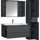 VCM NORDIC Silora XL 4-delt servant, m. speilskap, vask, 2 skap - antrasittgr melamin