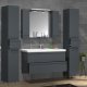 VCM NORDIC Silora XL 5-delt servant, m. speilskap, vask, 3 skap - antrasittgr melamin