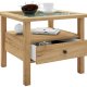 VCM NORDIC Lingis M Couchtisch, m. 1 Schublade - Glas und Naturholz (53,5x53,5)