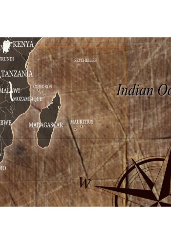 ARTGEIST Wooden Mosaic - Verdenskort p� tr�-mosaik trykt p� l�rred - Flere st�rrelser