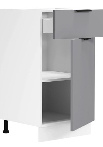 VCM NORDIC Fasola Küchenunterschrank, m. 1 Tür, 1 Schublade, 1 Einlegeboden - Holz anthrazitgrau/weiß (B:40)