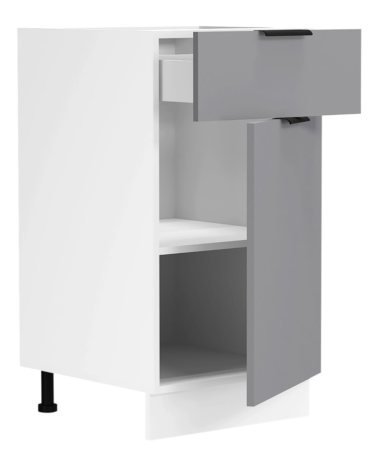 VCM NORDIC Fasola Küchenunterschrank, m. 1 Tür, 1 Schublade, 1 Einlegeboden - Holz anthrazitgrau/weiß (B:40)