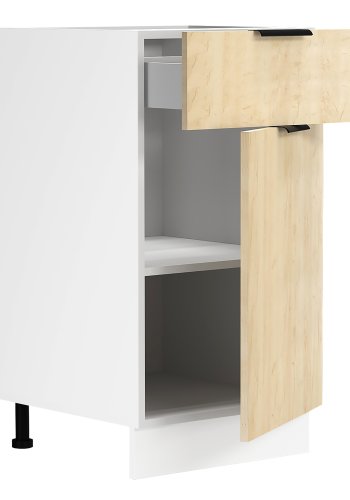 VCM NORDIC Fasola Küchenunterschrank, m. 1 Tür, 1 Schublade, 1 Einlegeboden - Holz natur/weiß (B:40)