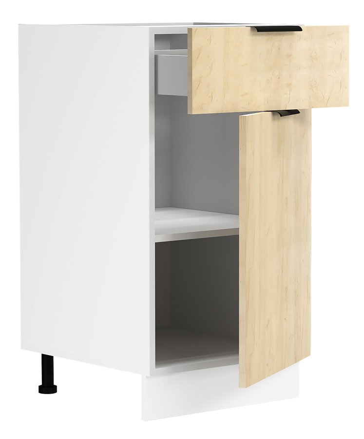 VCM NORDIC Fasola Küchenunterschrank, m. 1 Tür, 1 Schublade, 1 Einlegeboden - Holz natur/weiß (B:40)