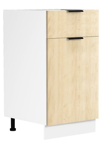 VCM NORDIC Fasola Küchenunterschrank, m. 1 Tür, 1 Schublade, 1 Einlegeboden - Holz natur/weiß (B:40)