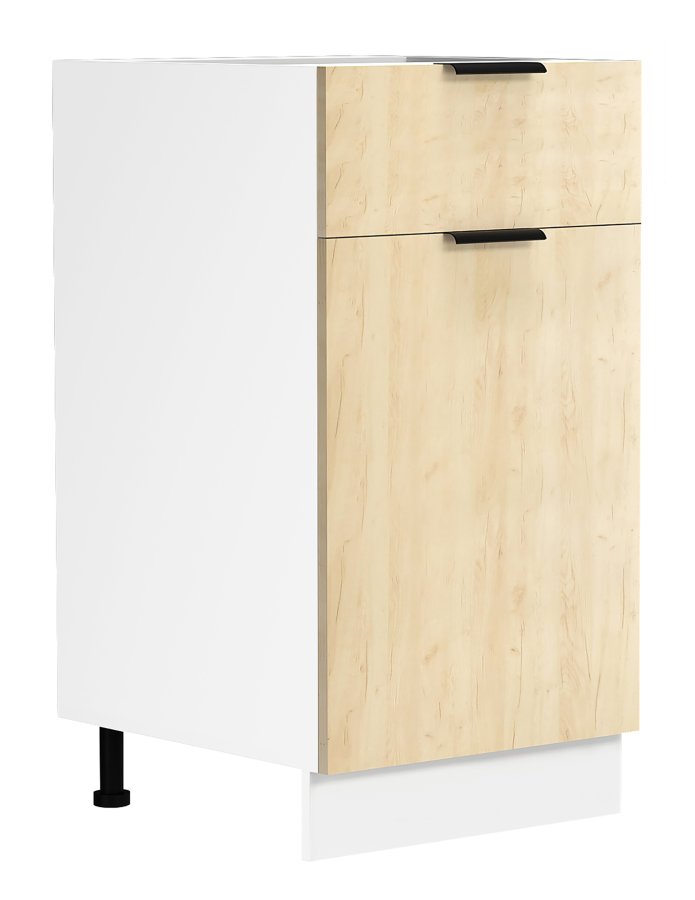 VCM NORDIC Fasola Küchenunterschrank, m. 1 Tür, 1 Schublade, 1 Einlegeboden - Holz natur/weiß (B:40)