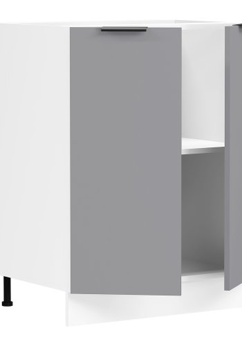 VCM NORDIC Fasola Küchenunterschrank, m. 2 Türen, 1 Einlegeboden - Holz anthrazitgrau/weiß (B:60)