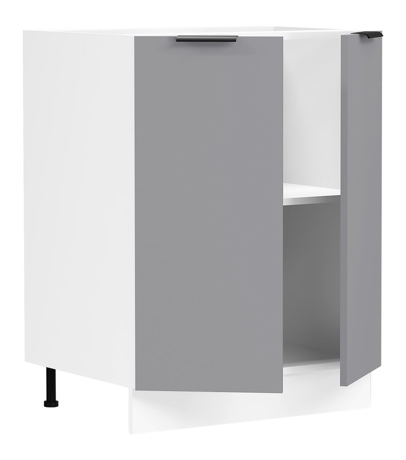 VCM NORDIC Fasola Küchenunterschrank, m. 2 Türen, 1 Einlegeboden - Holz anthrazitgrau/weiß (B:60)