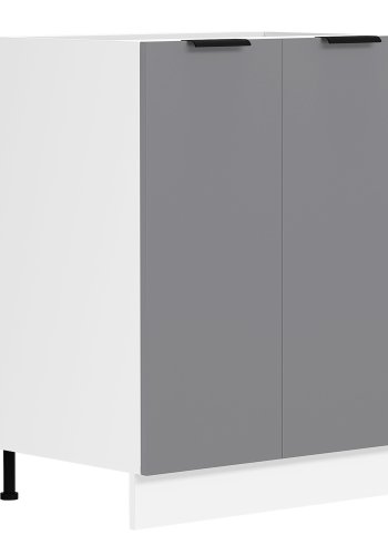 VCM NORDIC Fasola Küchenunterschrank, m. 2 Türen, 1 Einlegeboden - Holz anthrazitgrau/weiß (B:60)