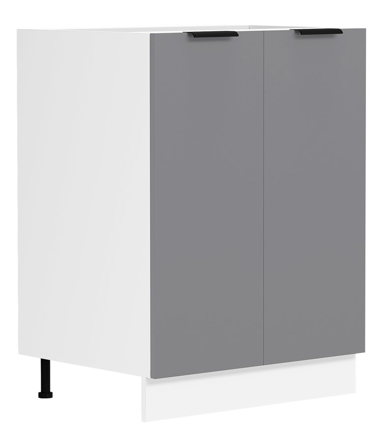 VCM NORDIC Fasola Küchenunterschrank, m. 2 Türen, 1 Einlegeboden - Holz anthrazitgrau/weiß (B:60)