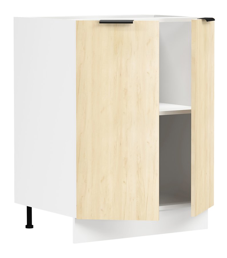 VCM NORDIC Fasola Küchenunterschrank, m. 2 Türen, 1 Einlegeboden - Holz natur/weiß (B:60)