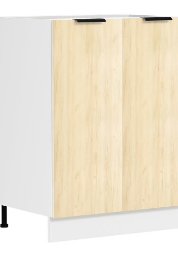 VCM NORDIC Fasola Küchenunterschrank, m. 2 Türen, 1 Einlegeboden - Holz natur/weiß (B:60)