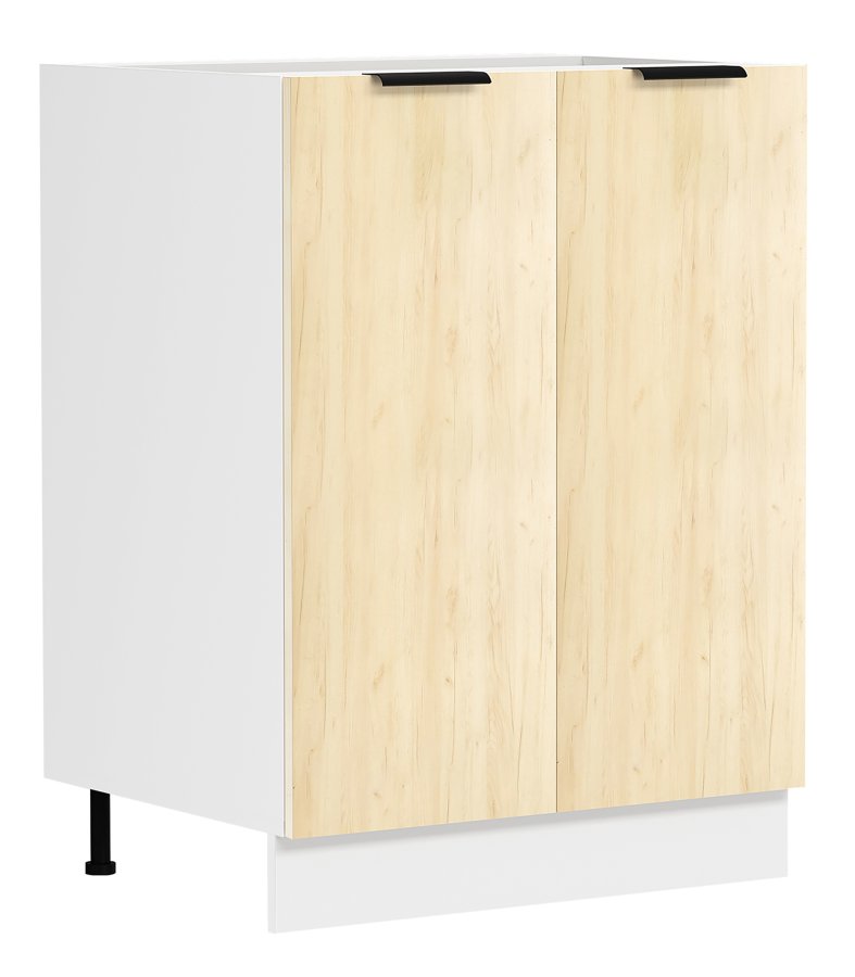 VCM NORDIC Fasola Küchenunterschrank, m. 2 Türen, 1 Einlegeboden - Holz natur/weiß (B:60)