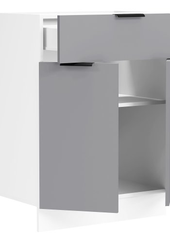 VCM NORDIC Fasola Küchenunterschrank, m. 2 Türen, 1 Schublade, 1 Einlegeboden - Holz anthrazitgrau/weiß (B:60)